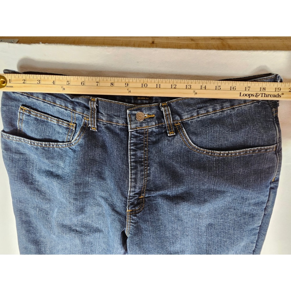 Lee Relaxed Fit Fleece Lined Jeans Mens 38x32 Blue Denim Winter Pants 102055791 - Picture 2 of 11
